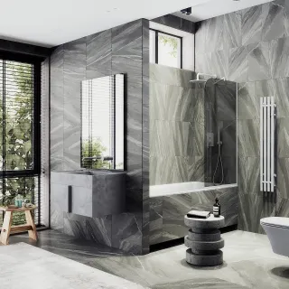 Шторка на ванну MaybahGlass MGV-128-1у 34см белый